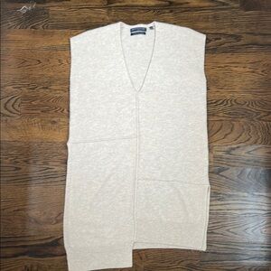 Brown Allan Cream Sleeveless Cardigan Vest Size Small